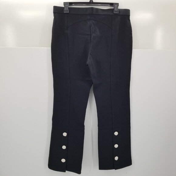 Tory Burch  Ponte Flare Black Womans Pant  Brass Button Details Sz Large - Picture 8 of 12